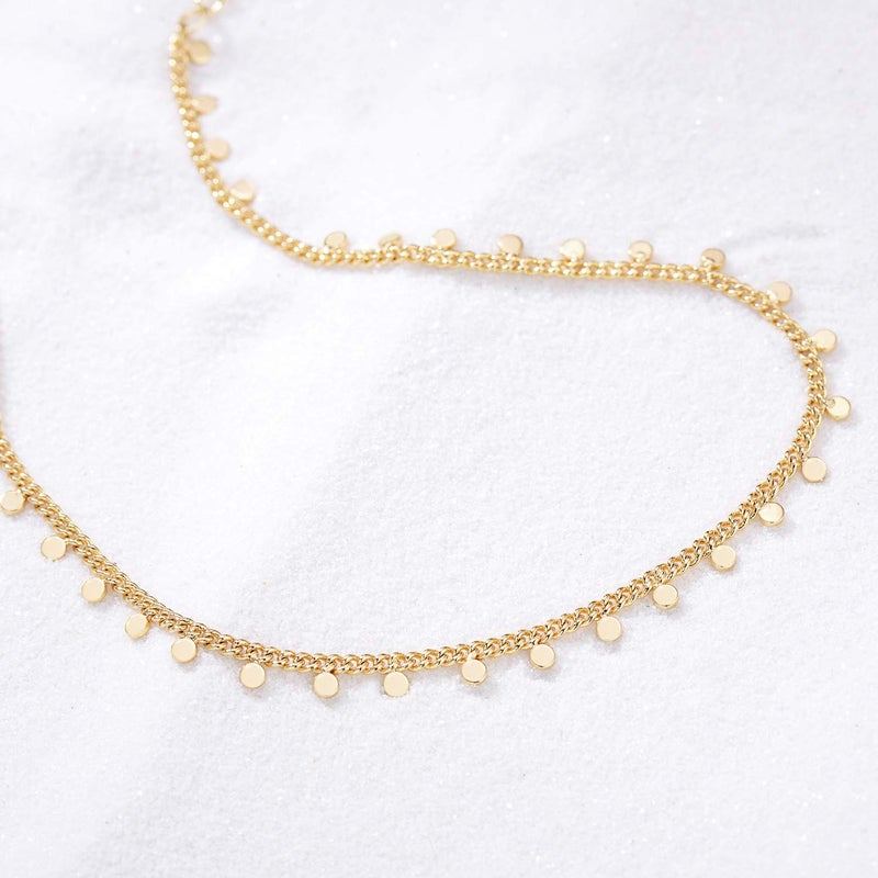 Fettero Anklet Bracelets for Women Gold Plated Dainty Waterproof Anklet Charm Bracelet Beach Anklet Jewelry Beaded Ball Tennis Link Chain Summer Boho Beach Foot Jewelry for Women - Image 5